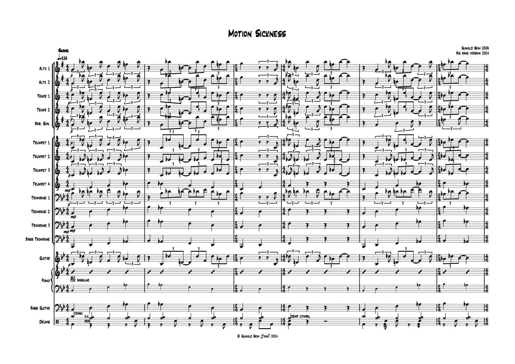 Motion Sickness Big band version (2014) Gunhild Seim